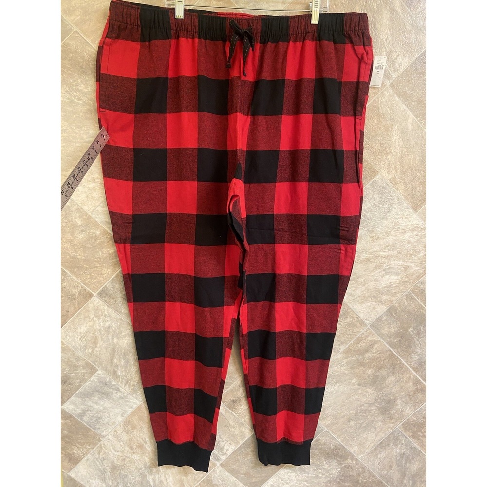 Old Navy Pajama Pants Men's‎ XXL Tall Red Buffalo Plaid Christmas New with Tags